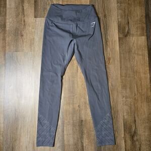 Gymshark Women's Training Grey Zippered Pocket Geometric Stitch Legging Sz Small